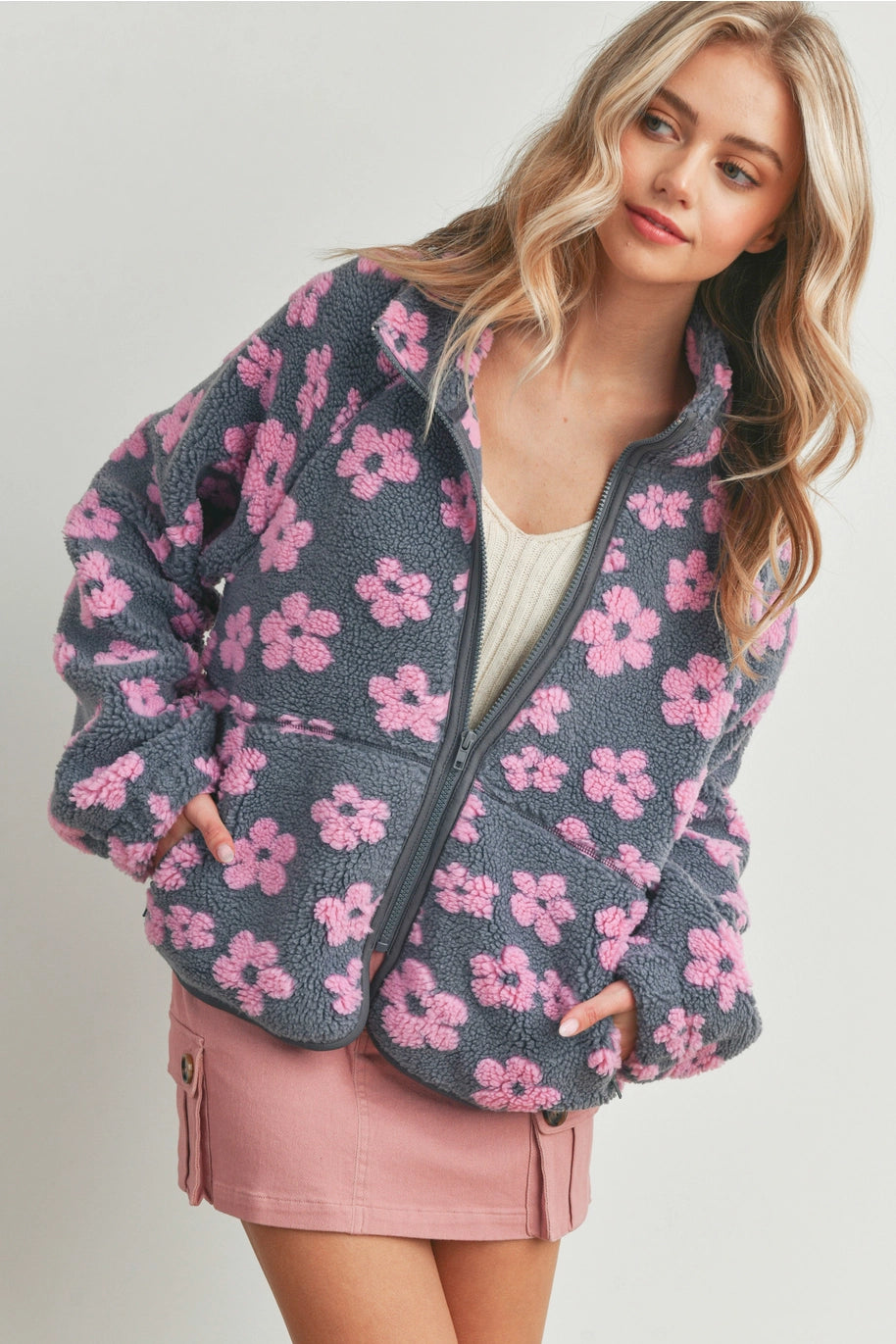 Blooms & Comfort Zip Up